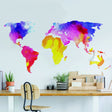 World Map Wall Decal - Sticker For Bedroom Playroom Boys Room Mural Decor