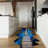 3d Space Bridge Floor Vinyl Decal - Bathroom Living Room Flooring Galaxy Decals Stick Peel Decor Stickers Decoration Kids Classroom Sticker