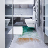 3d Sea Floor Bathroom Stickers Decor - Ocean Beach Vinyl Decals For Bathtub Bath Shower Flooring