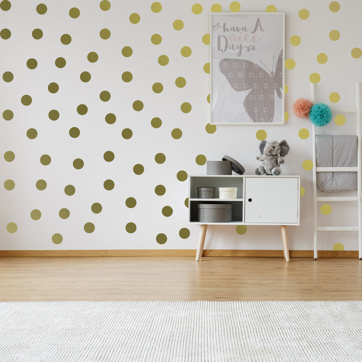 Circle Wall Stickers - Gold 2 Inches Round Dot Labels