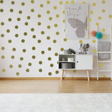 Circle Wall Stickers - Gold 2 Inches Round Dot Labels