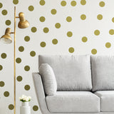 Circle Wall Stickers - Gold 2 Inches Round Dot Labels
