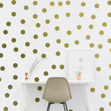 Circle Wall Stickers - Gold 2 Inches Round Dot Labels
