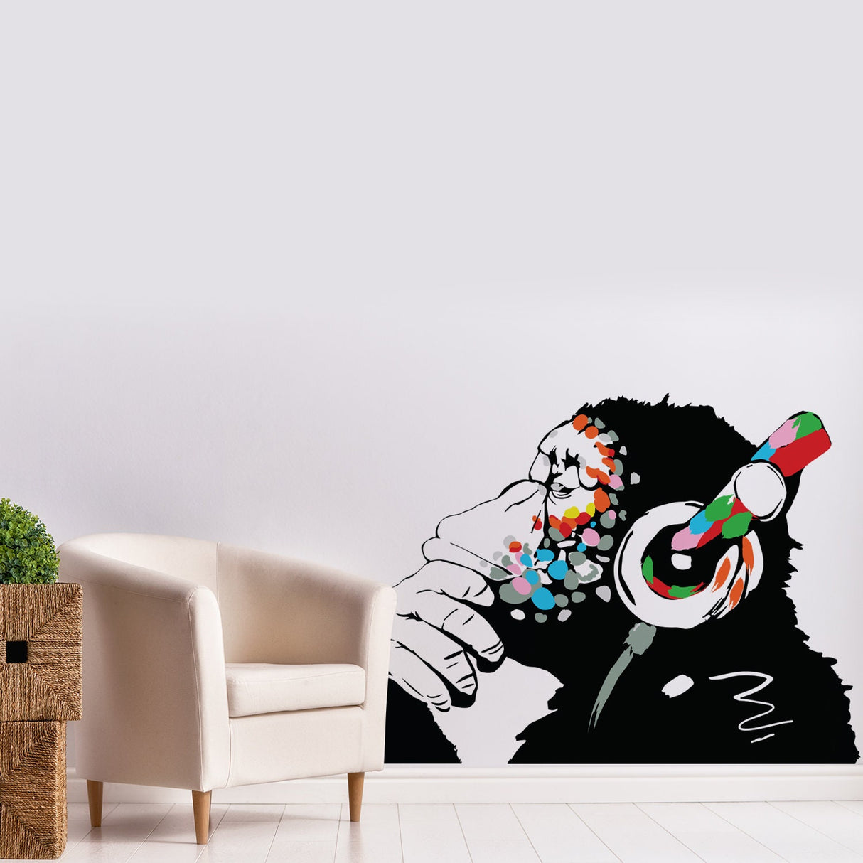 Banksy Wall Art Monkey Sticker Decal