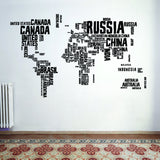 World Map Wall Decal - Large Vinyl Sticker Of The Giant Travel Globe For Bedroom Living Room Decor