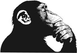 Banksy Monkey With Headphones Wall Sticker - Large Bansky Thinking Dj Chimp Vinyl Decal