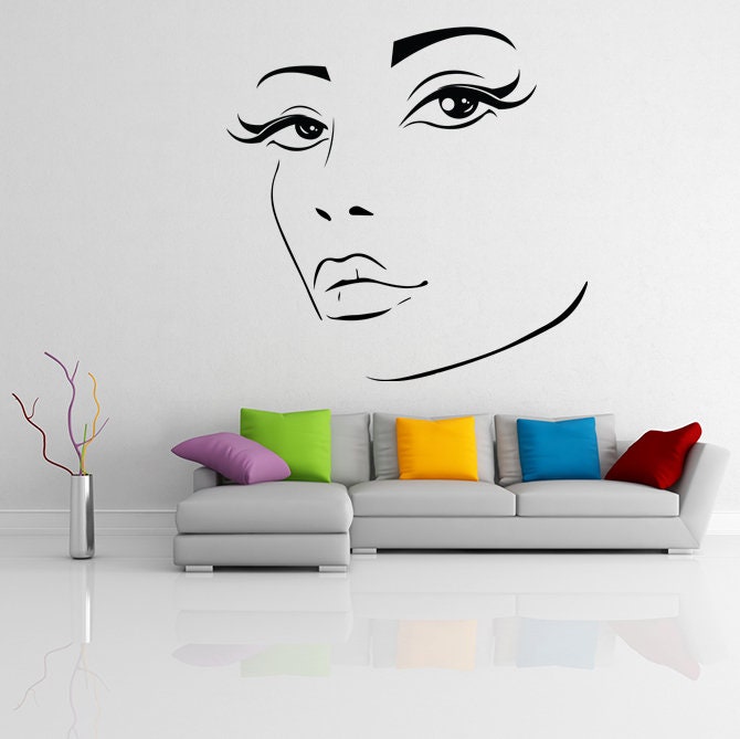 Woman Eyes Sticker Bedroom Wall Decor For Women - Female Eye Lash Beautiful Room Eyebrow Decal