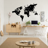 World Map Wall Decal - Large Vinyl Sticker Of The Giant Travel Globe For Bedroom Living Room Decor