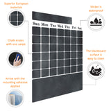 Chalkboard Wall Planner Blackboard Kitchen Sticker - Black Board Weekly Calendar Chalk Decal Monthly Week Day Meal Memo Menu Daily Organiser