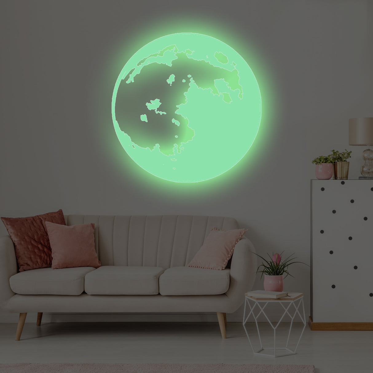 Glow In The Dark Moon Stars Wall Sticker - Glowing Ceiling Decal For Kid Room Bedroom The Light Decor