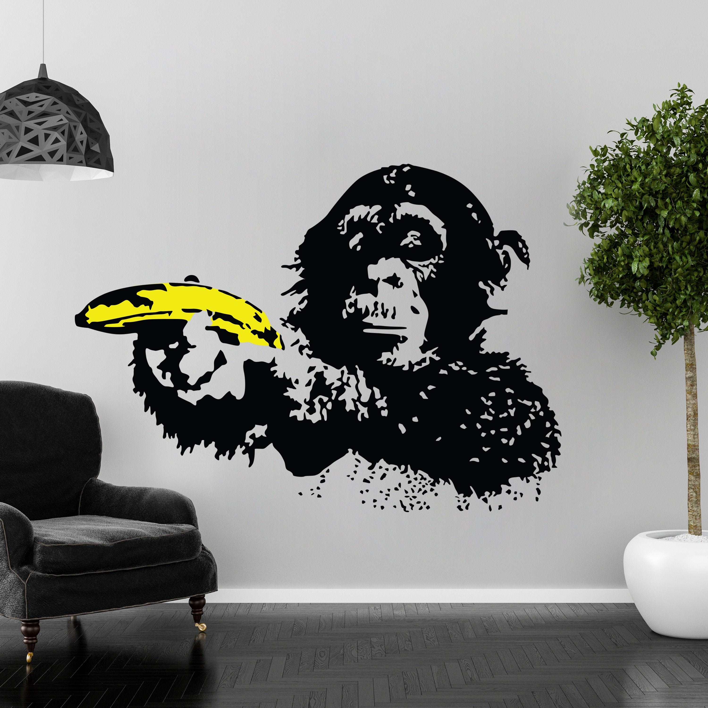 Banksy Monkey Wall Sticker - Iconic Vinyl Decal – Decords