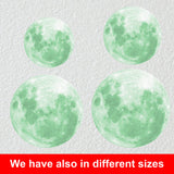 Glow In The Dark Full Moon And Star Wall Sticker - Bedroom Ceiling Decoration Large Glowing Decal