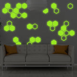 50x Glow In Dark Honeycomb Wall Decals Decor - Nigh Light Geometric Hexagon Stickers