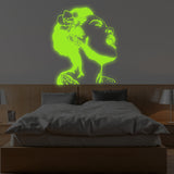 Glow In Dark Life Is Beautiful Banksy Street Art Wall Decal - Night Light Glowing Neon Singing Woman Sticker