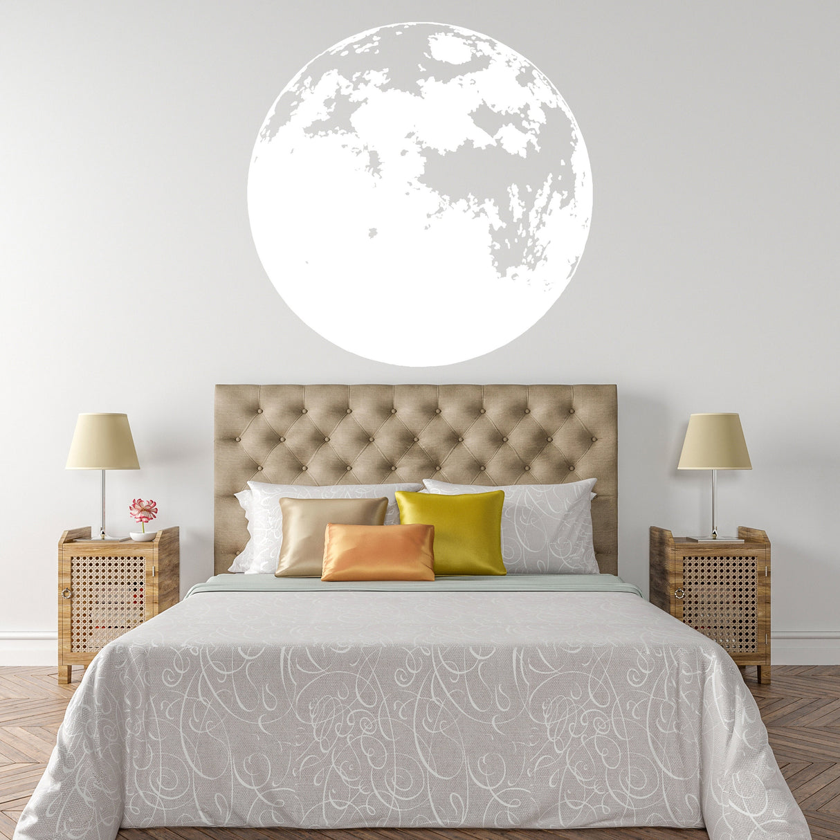 Glow In Dark Moon Wall Decor Decal - Nigh Light Full Large Sticker For Nursery Baby Kids Room