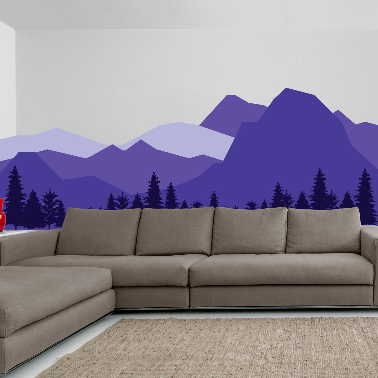 Mountain Wall Decal - Mountains Vinyl Sticker Decor For Nursery Baby Kid Boy Room