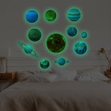 Glow In The Dark Planet Wall Decals - Solar System Glowing Sticker For Ceiling