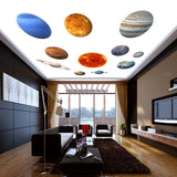 Glow In The Dark Planet Wall Decals - Solar System Glowing Sticker For Ceiling