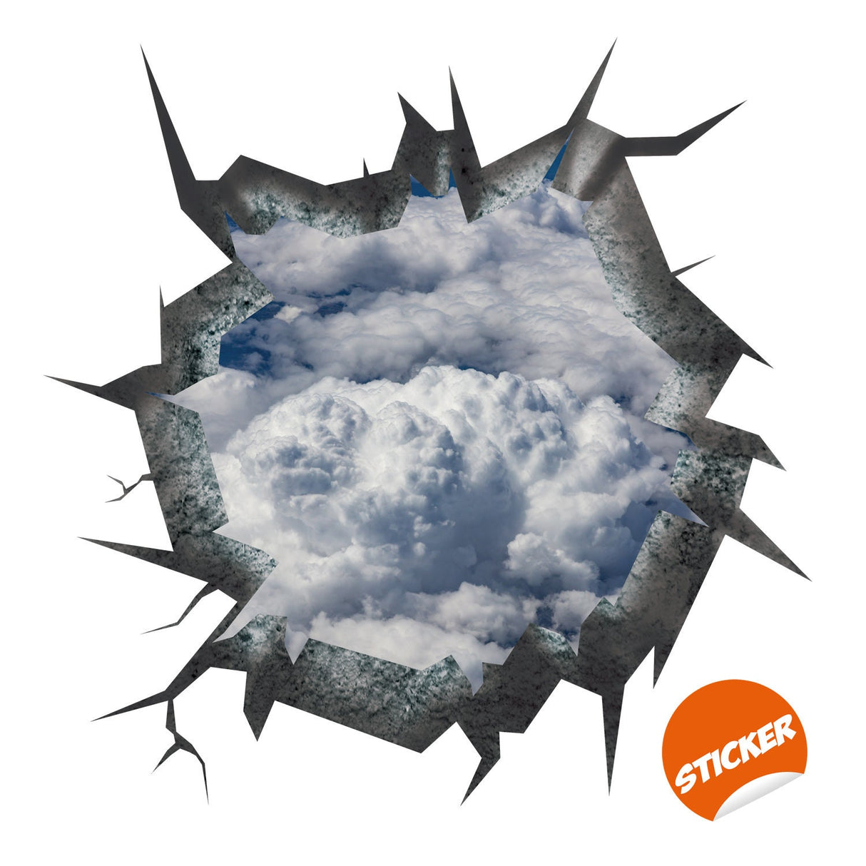 3d Ceiling Sticker - Blue Sky Porthole Decoration Wall Decal For Bedroom