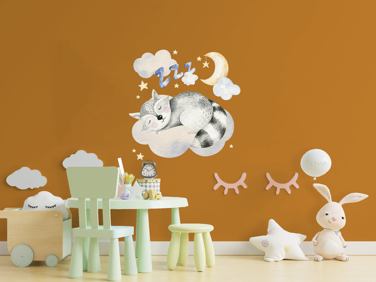 Baby Nursery Wall Decor Sticker - Animal Cloud Dream Decal For Boy Girl Room