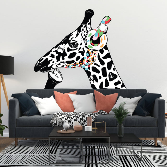 Thinking Giraffe Sticker - Inspired by Banksy Art Vinyl Dj Baksy Wall Decal