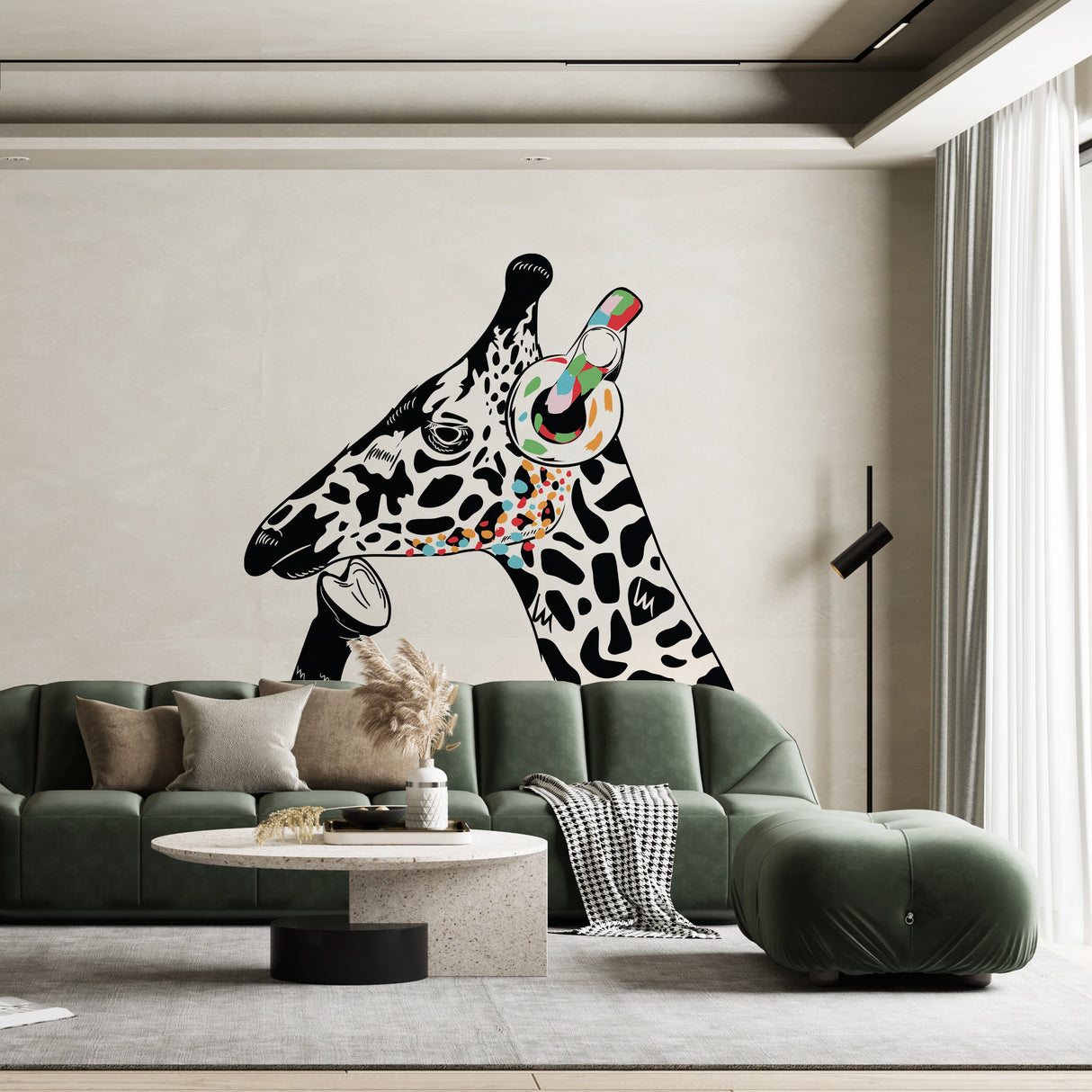 Giraffe Wall Sticker - Giraffes Head Decal