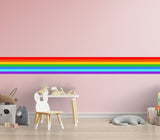 Rainbow Stripe Sticker - Birthday Party Border Strip Vinyl Decal Decoration For Nursery Baby Kid