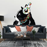 Thinking Cat Sticker - Inspired by Banksy Art Vinyl Dj Baksy Wall Decal