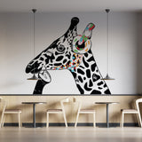 Giraffe in Headphones Stickers - Inspired by Banksy Graffiti Wall Decal