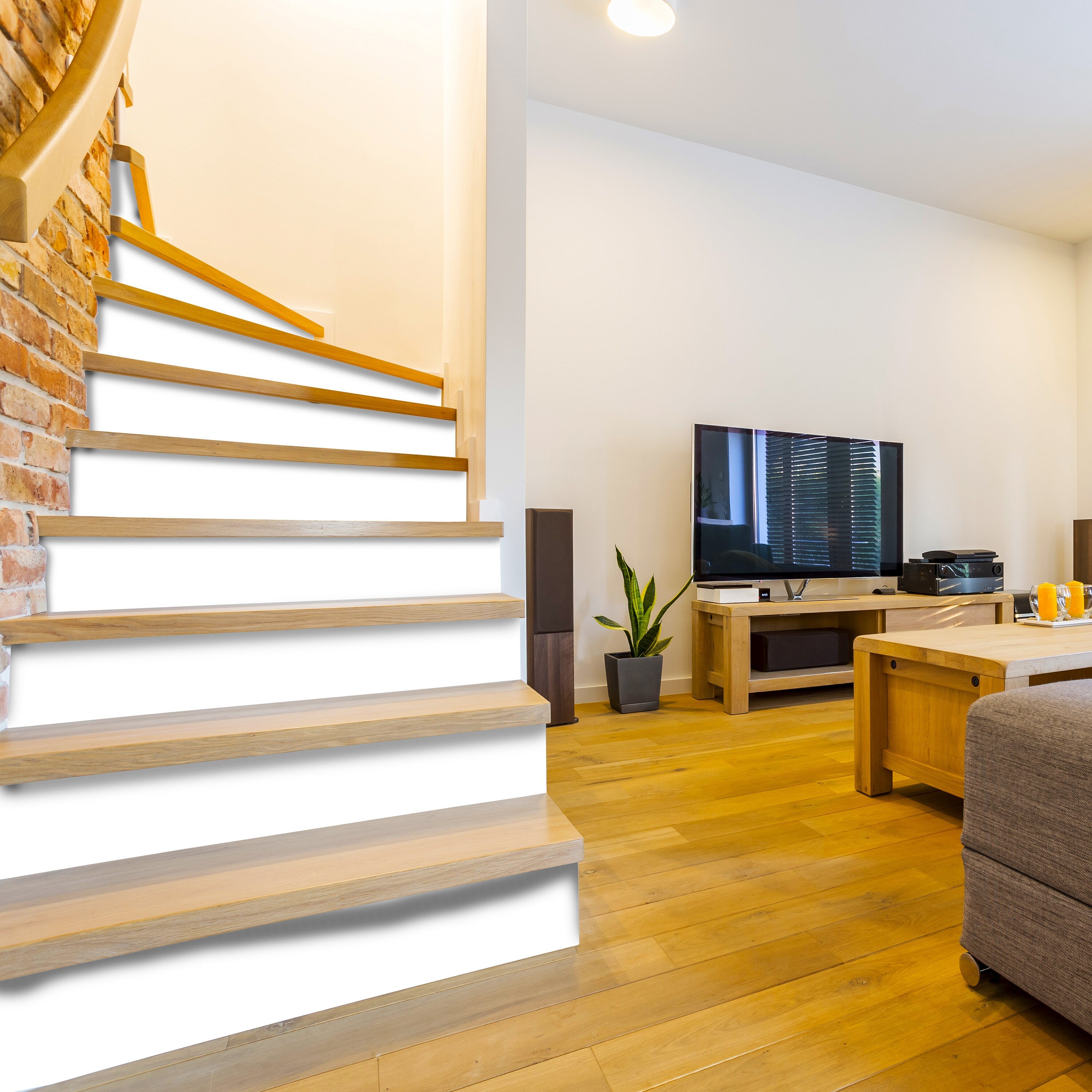 White Self-adhesive Stairs Risers Stickers - Thumbnail 2