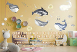 Sea Whales Wall Sticker For Kids Room Decor - The Under Ocean Life Baby Boy Nursery Decal