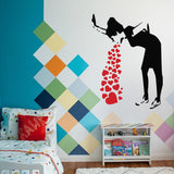 Banksy Love Sick Girl With Hearts Wall Decal - Urban Street Art Graffiti Lovesick Vinyl Sticker