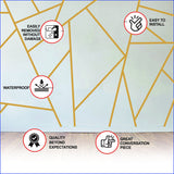 Gold Thin Line Stickers - Geometric Peel And Stick Stripe Wall Decals For Bedroom Decor