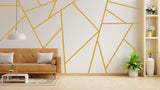 Gold Thin Line Stickers - Geometric Peel And Stick Stripe Wall Decals For Bedroom Decor
