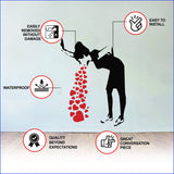 Banksy Love Sick Girl With Hearts Wall Decal - Urban Street Art Graffiti Lovesick Vinyl Sticker