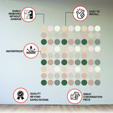 50x Neutral Boho Dots Decals - Nursery Baby Kids Room Pastel Circle Wall Stickers Decor