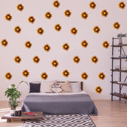 24x Boho Daisy Wall Stickers - Brown Flowers Room Decor Decals