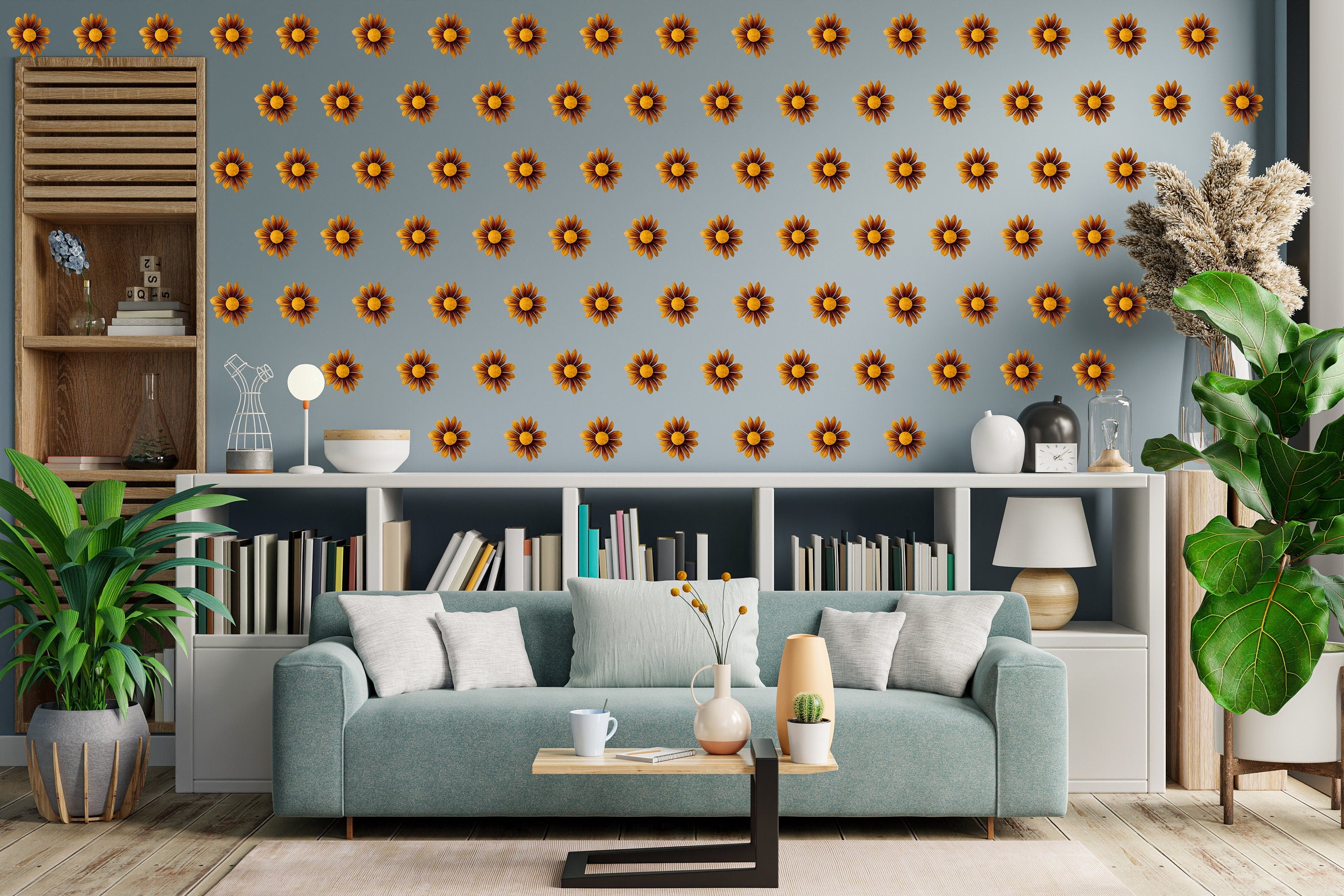 24x Boho Daisy Wall Stickers - Thumbnail 3