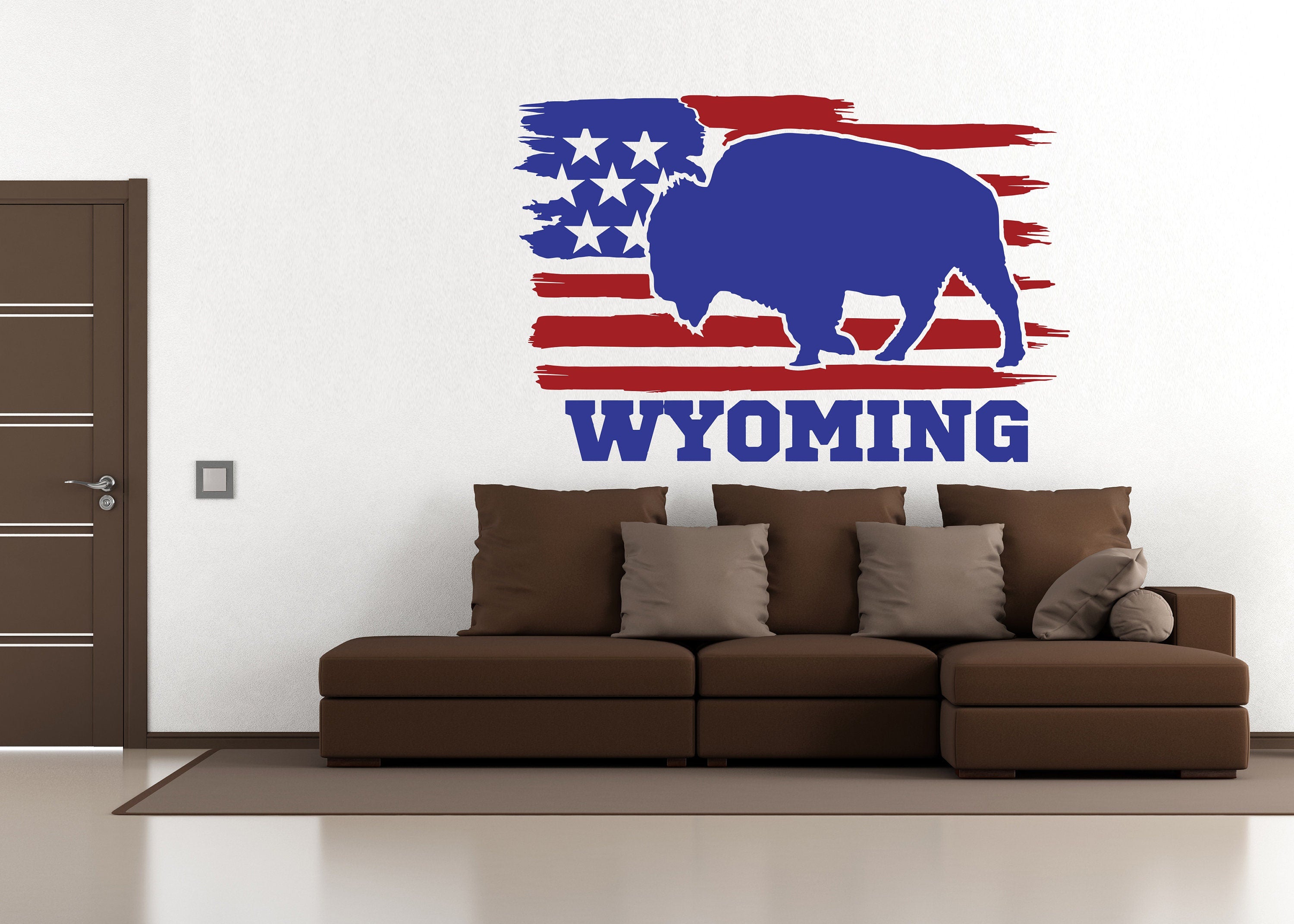 Wyoming State Bull Wall Sticker - Thumbnail 4