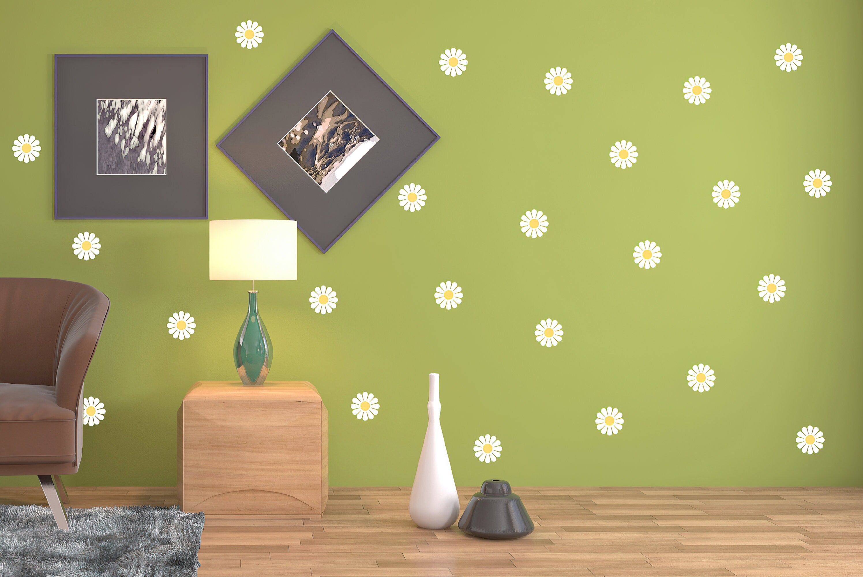 24x Daisy Flowers Wall Stickers - Thumbnail 5