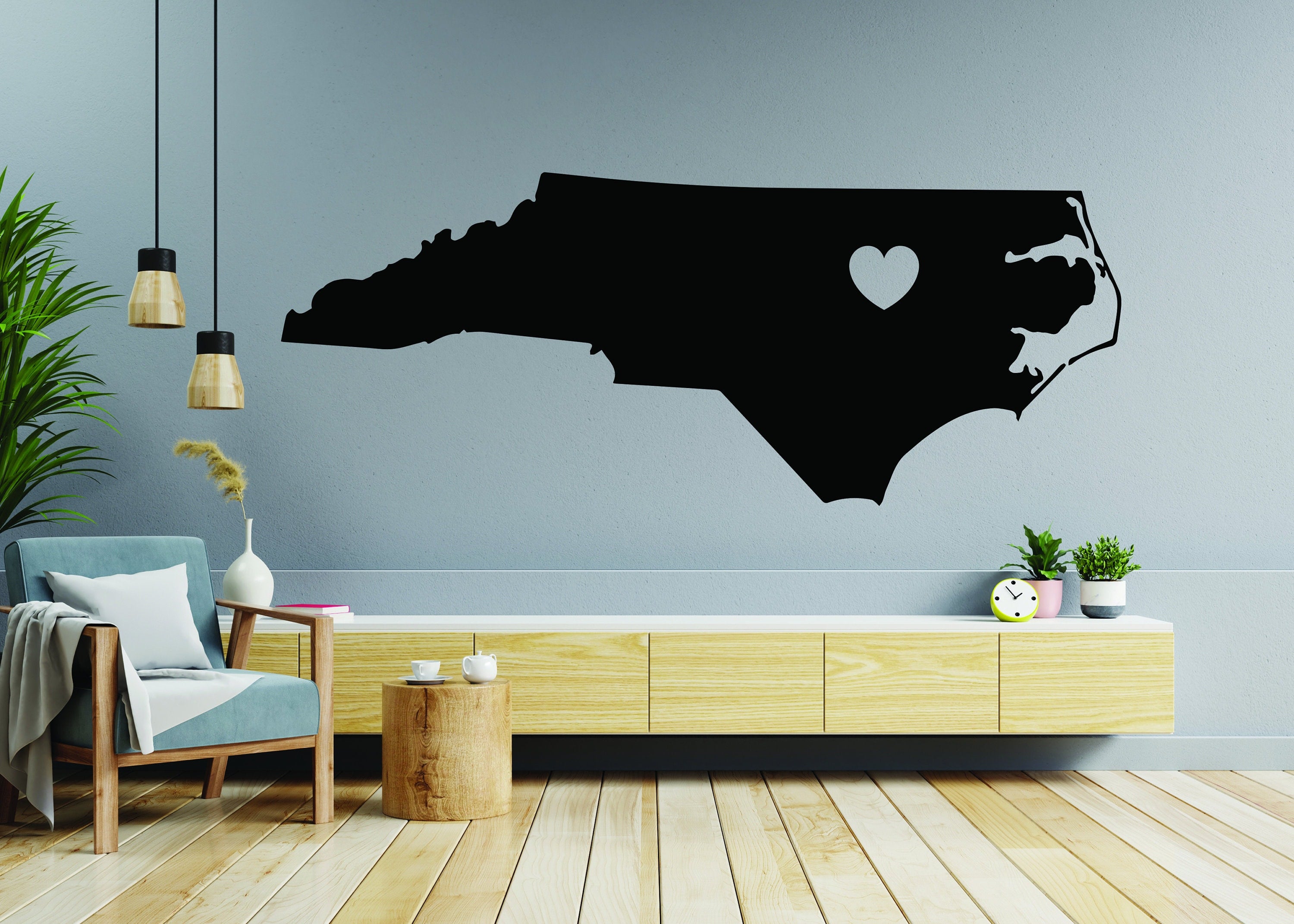 North Carolina Decal - NC State Love Wall Sticker - Thumbnail 5