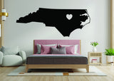 North Carolina Decal - NC State Love Wall Sticker