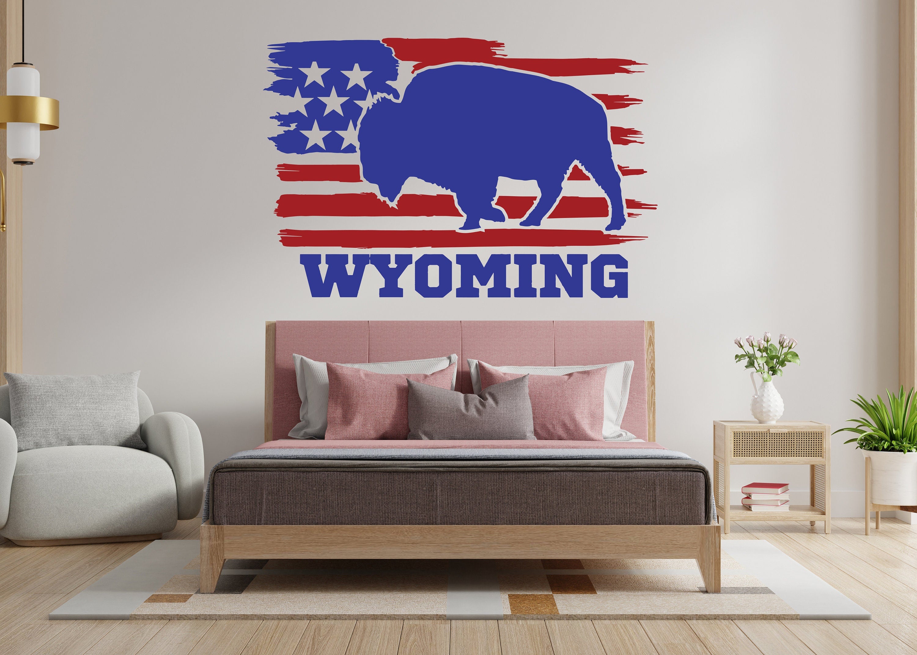 Wyoming State Bull Wall Sticker - Thumbnail 3