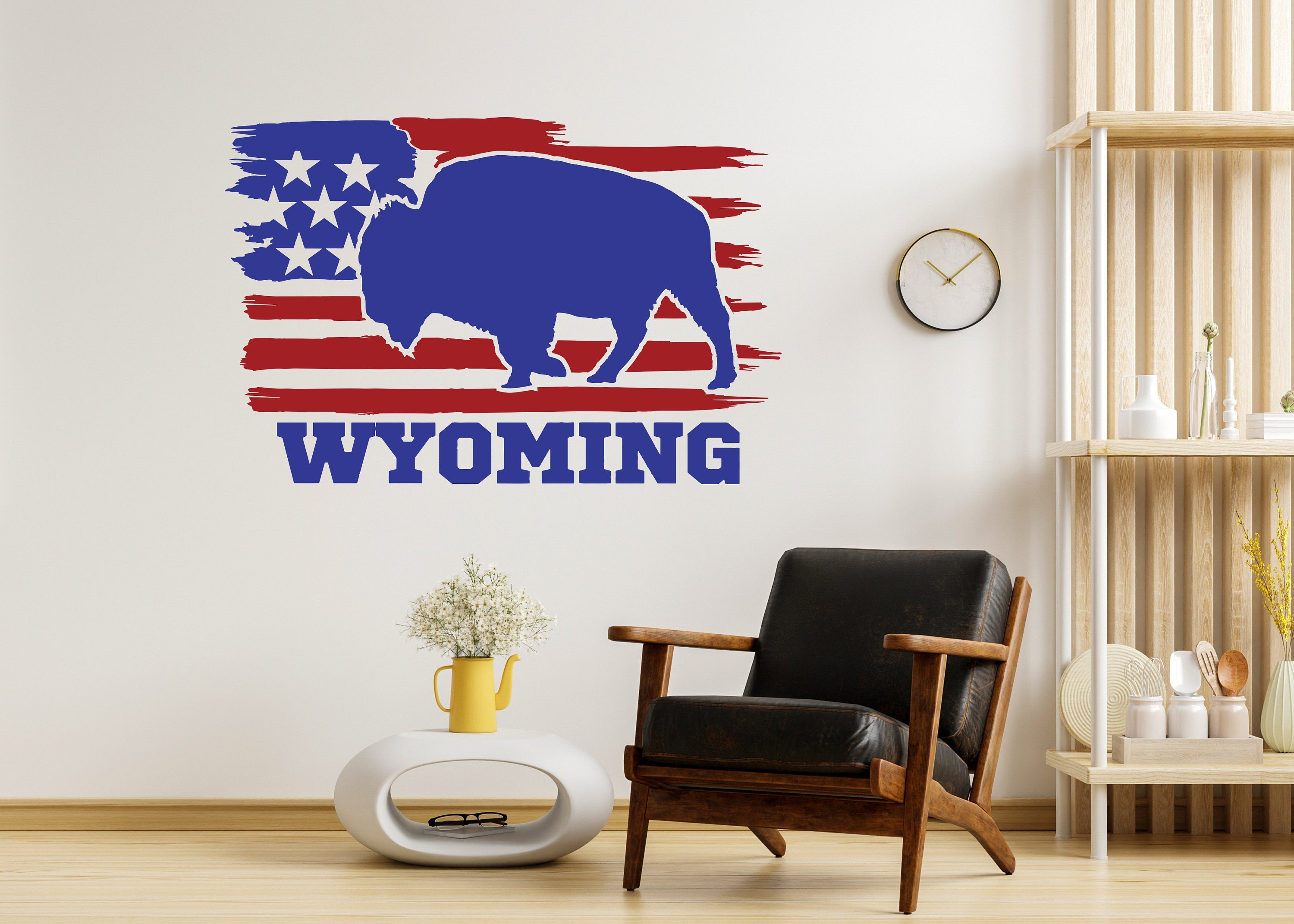Wyoming State Bull Wall Sticker - Thumbnail 2