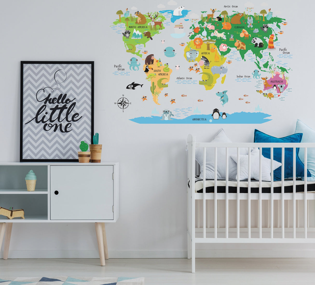 World Map Decal - Nursery Wall Sticker