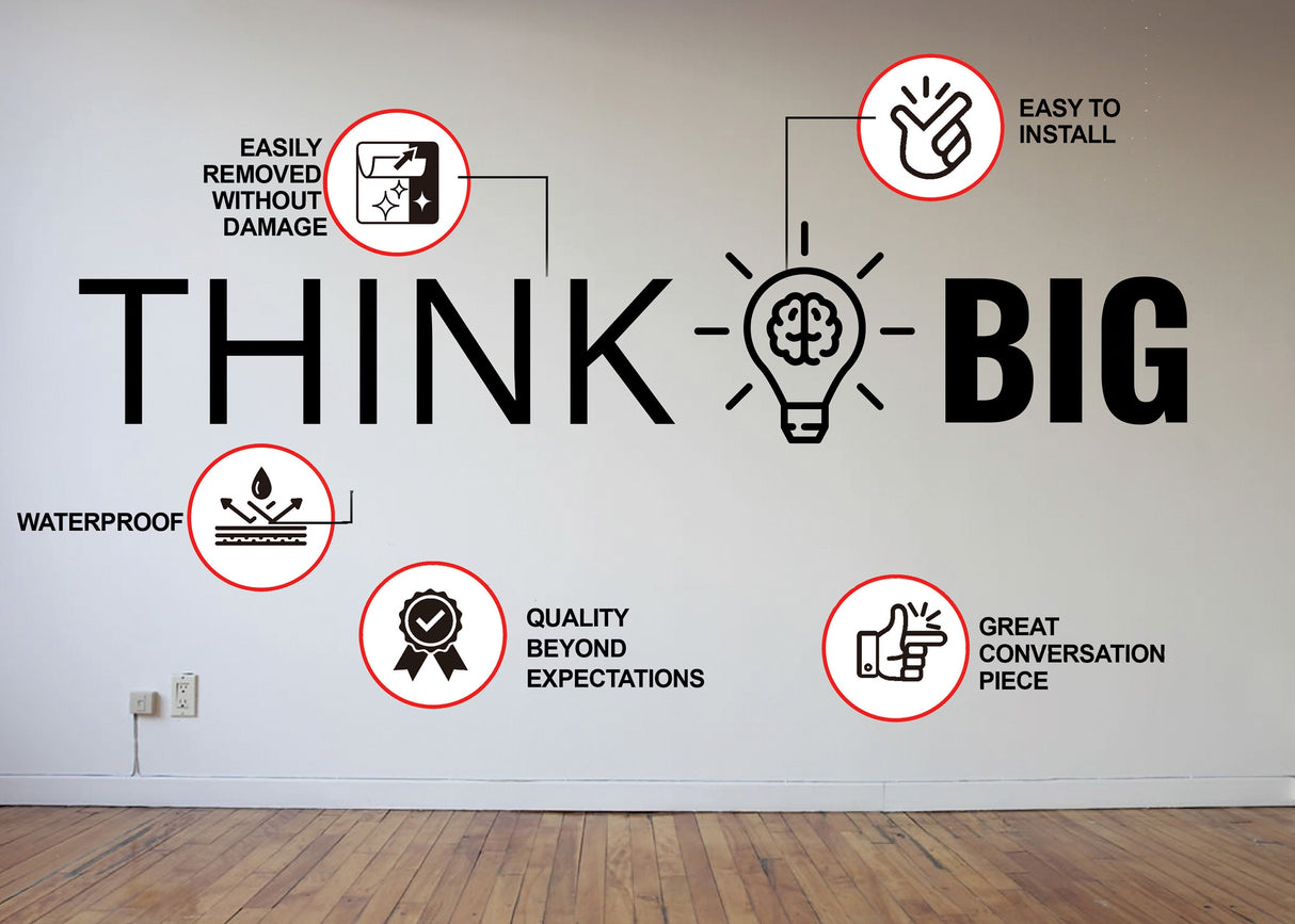 Thing Big Wall Art Sticker for Office Success - Thinking Smart Inspirational & Motivational Conference Room Decor Decal