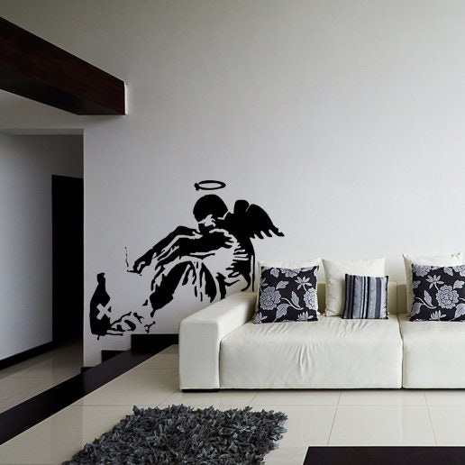 Banksy Fallen Angel Wall Decal - Thumbnail 5