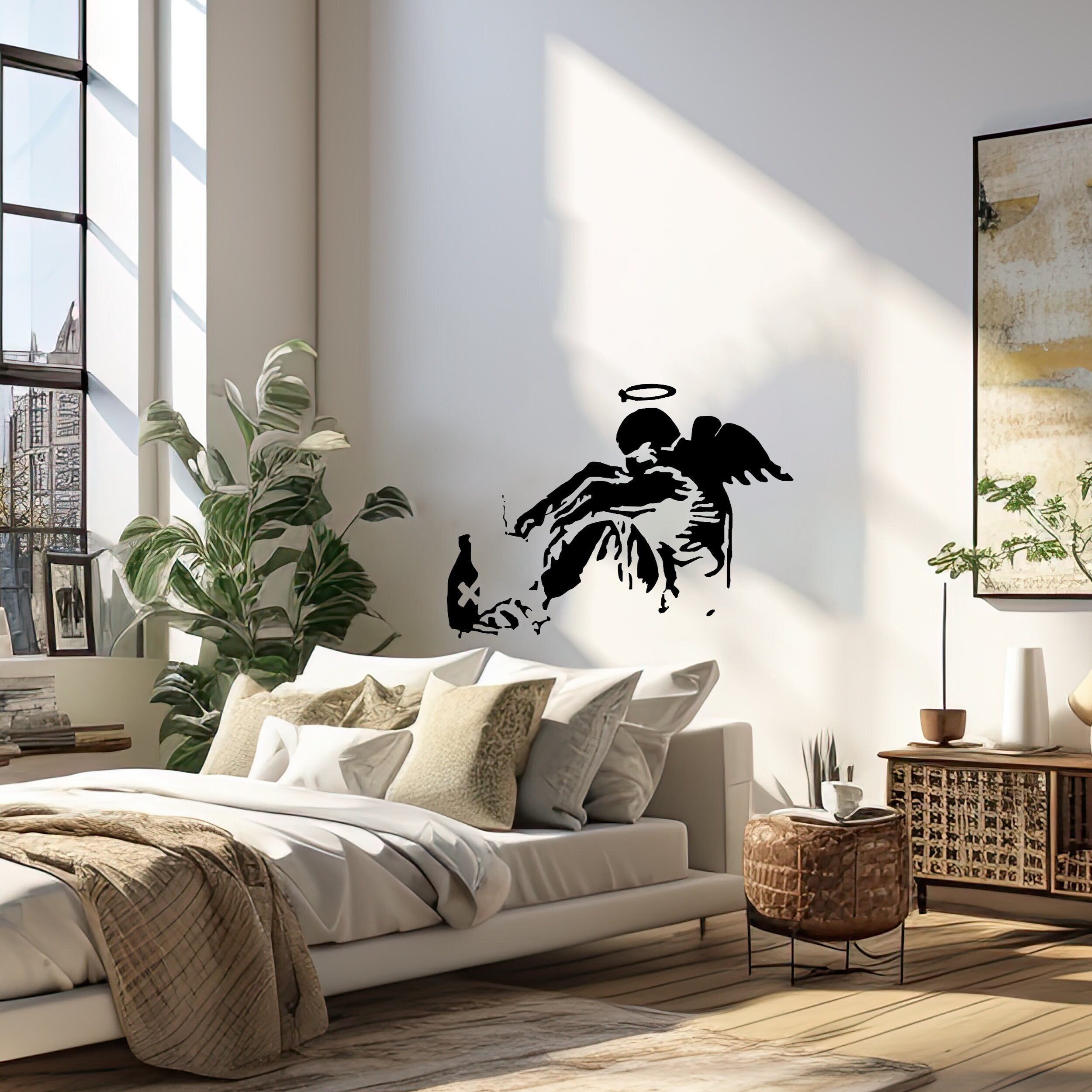 Banksy Fallen Angel Wall Decal - Thumbnail 3
