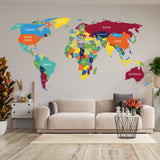 Large World Map Wall Decal - Giant Travel Globe with Country Names Vinyl Sticker