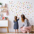 50x Kids Playroom Round Dots Decals - Watercolor Play Sign Stickers
